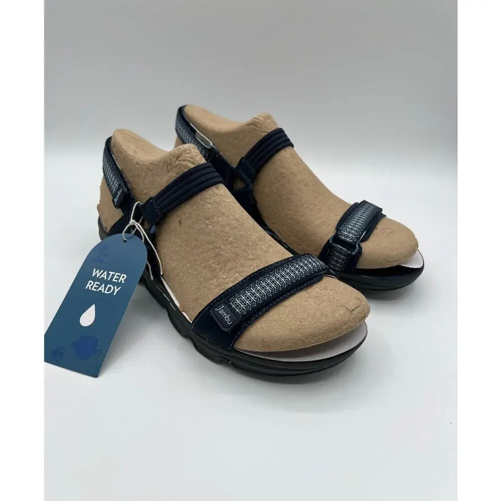 JAMBU JBU SEASIDE WATER READY SPORT FLAT SANDAL BLUE WOMENS SIZE 8M